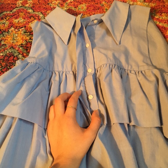 Zara Blue Top Size Small - Picture 3 of 10